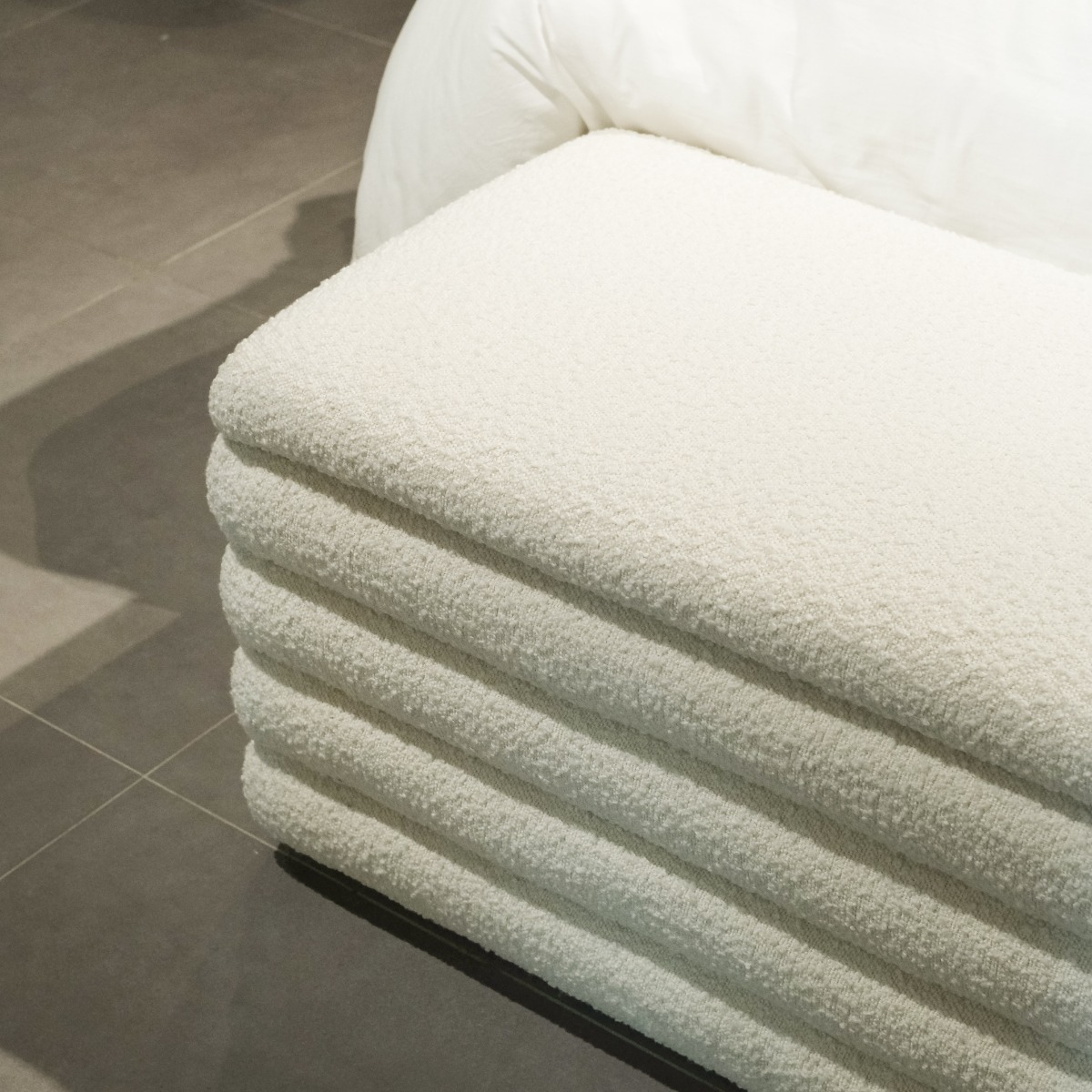 Khloe Cloud White Storage Bench