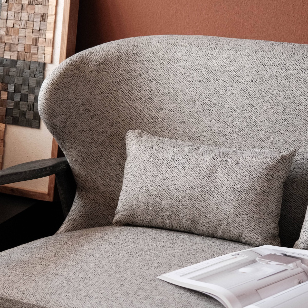Paloma Retro Grey Wide Accent Chair