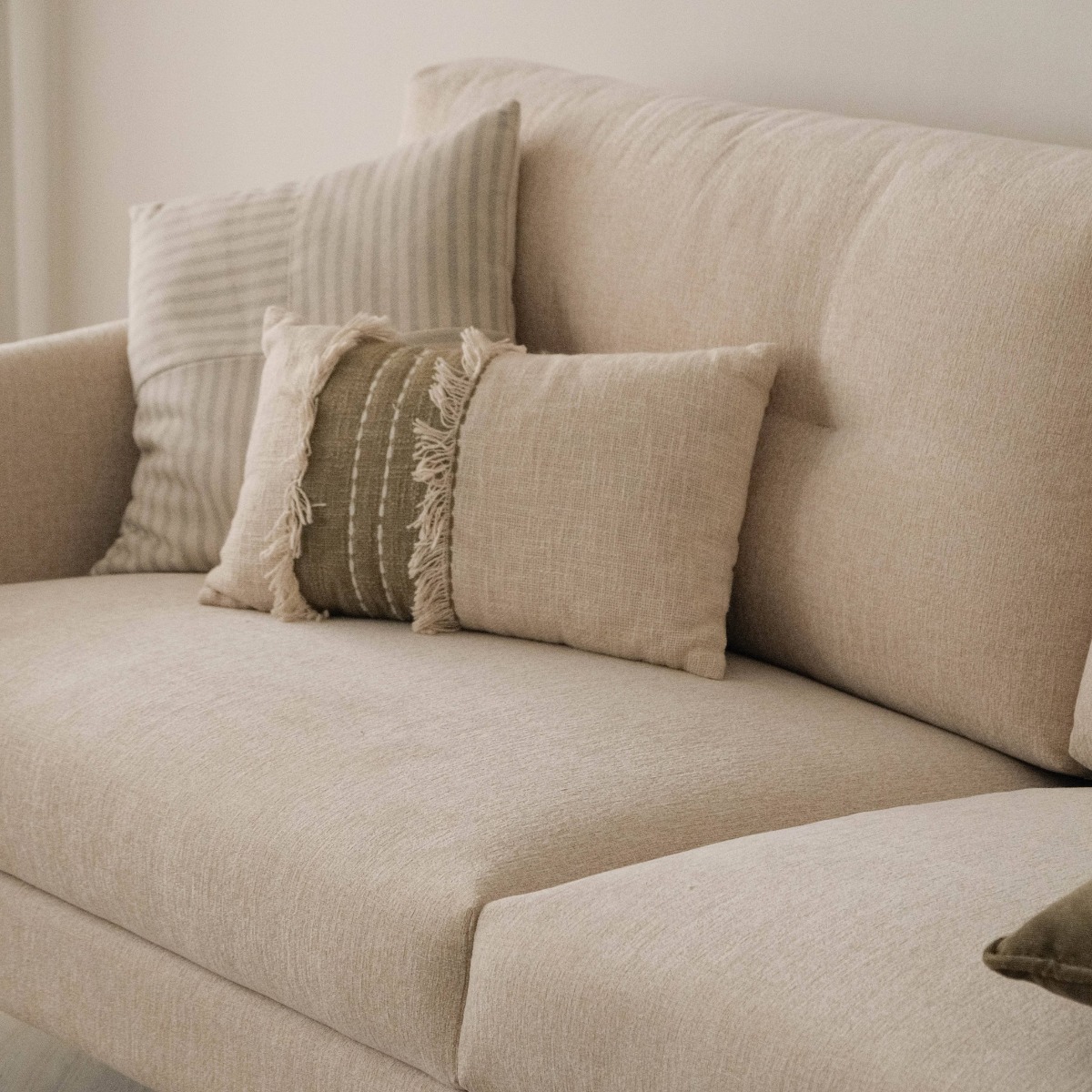 Thalia Light Beige 4 Seater Sofa