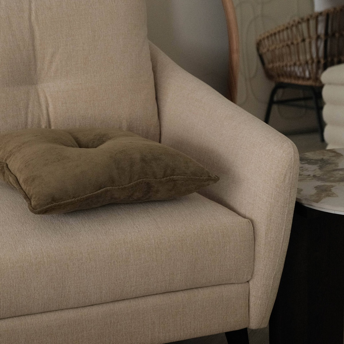 Thalia Light Beige 4 Seater Sofa