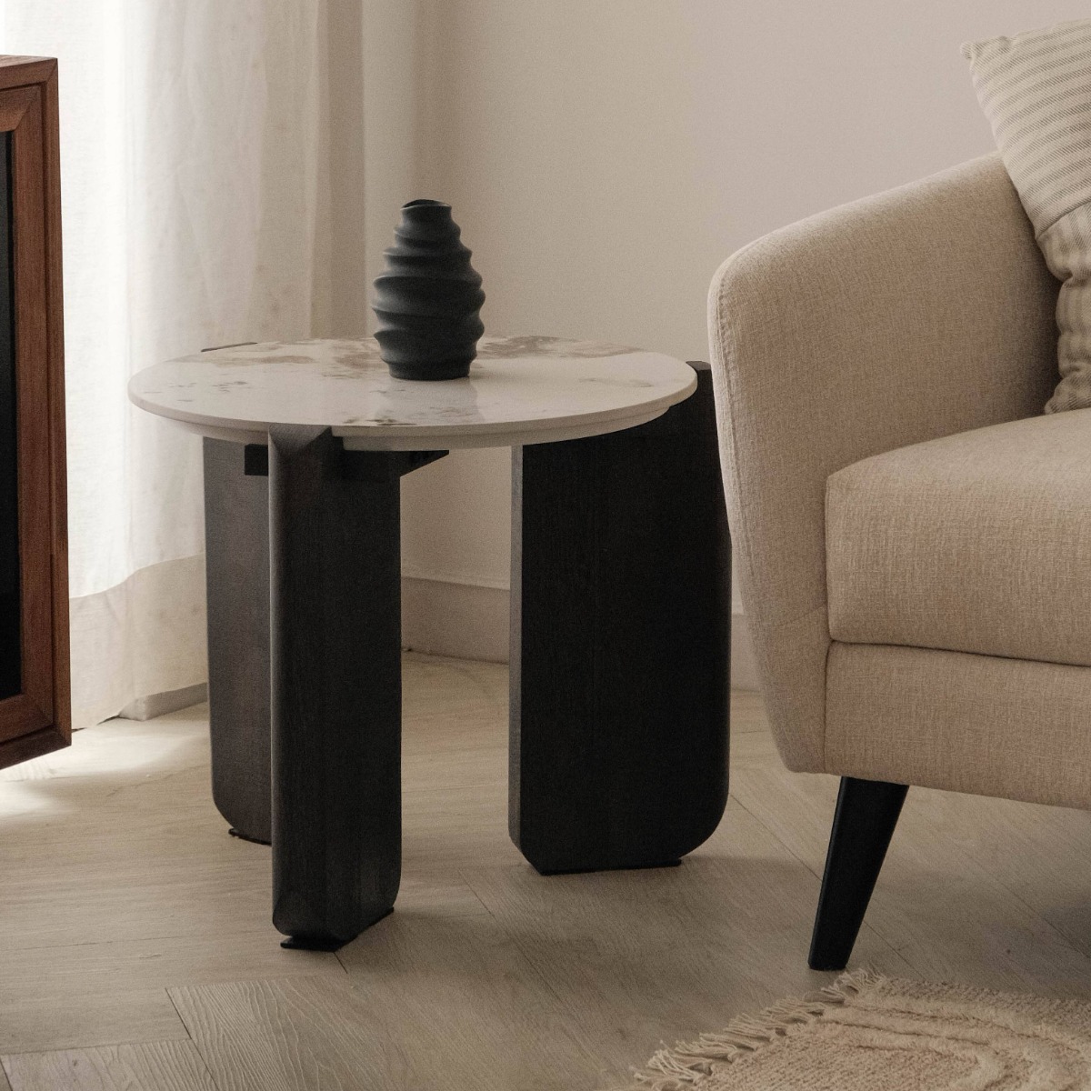Juno Ceramic White Side Table
