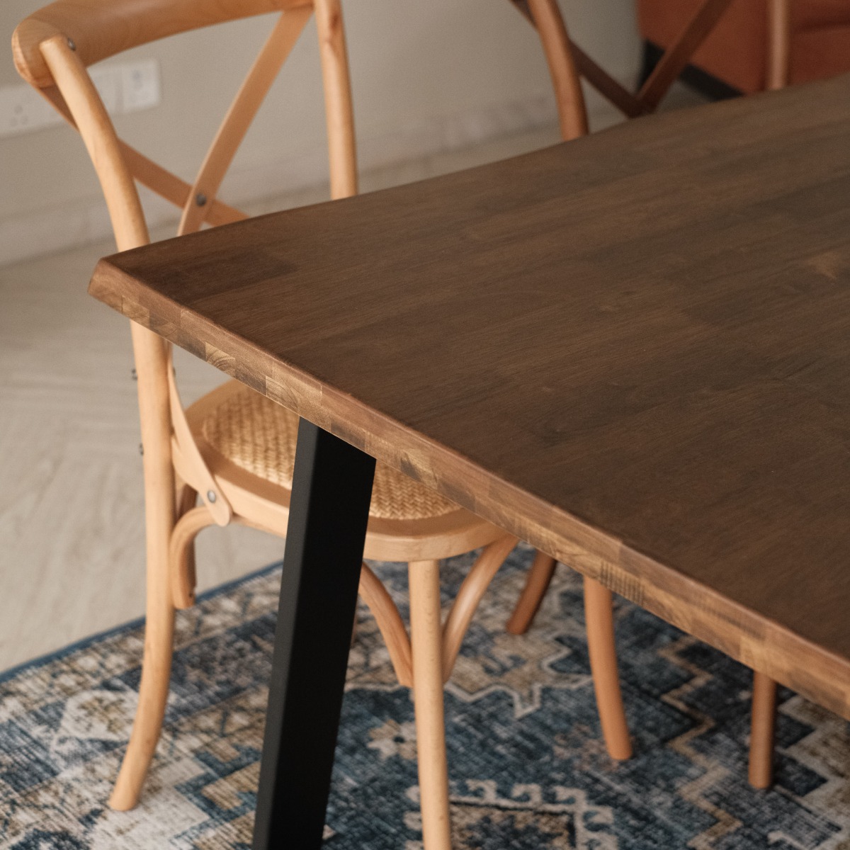 Fletcher Cedar Brown Faux Live Edge Dining Table 240cm