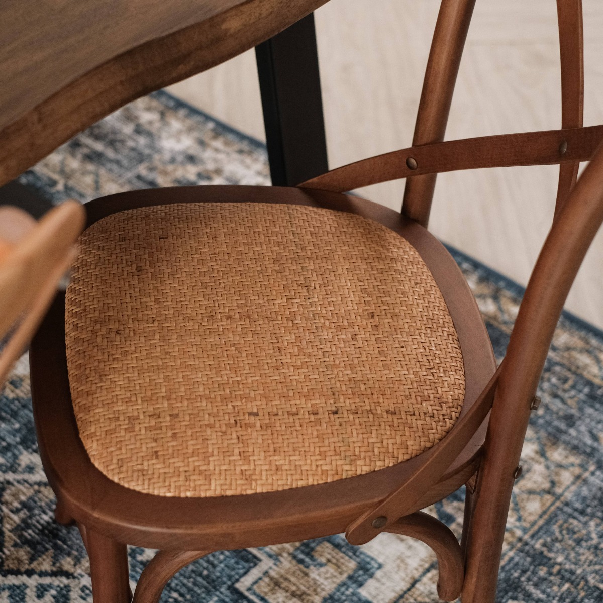 Cross Back Café Dining Chair Brown