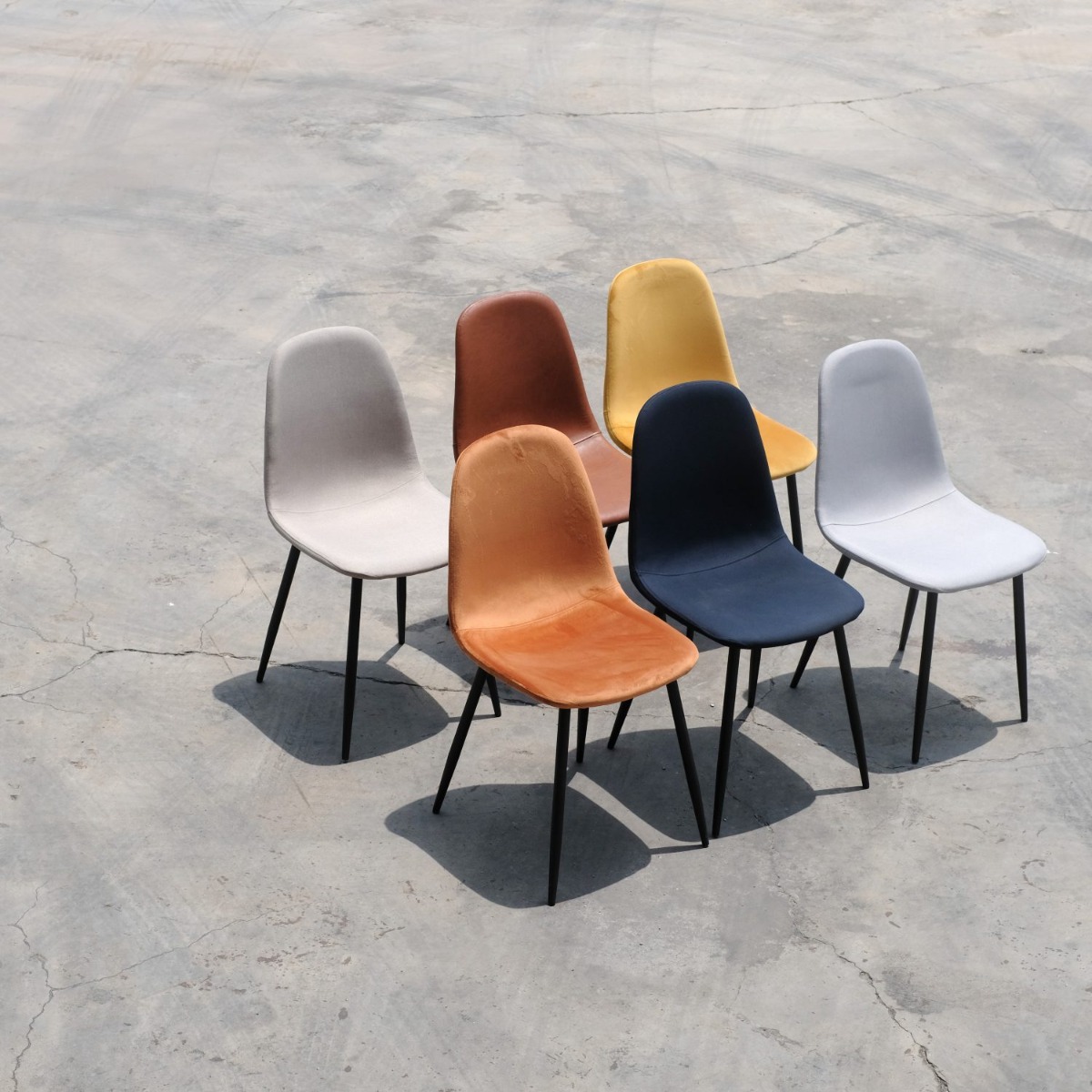 Sera Dining Chair Tangerine Velvet