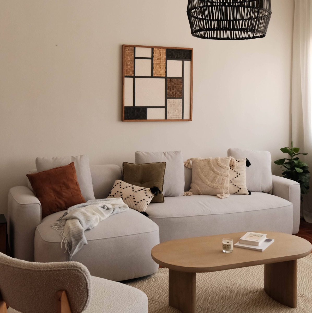 Raissa Light Grey Left Sectional Sofa