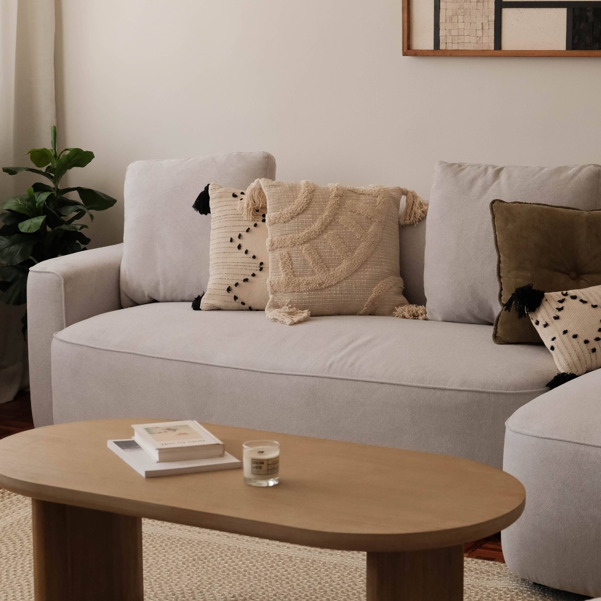 Raissa Light Grey Left Sectional Sofa