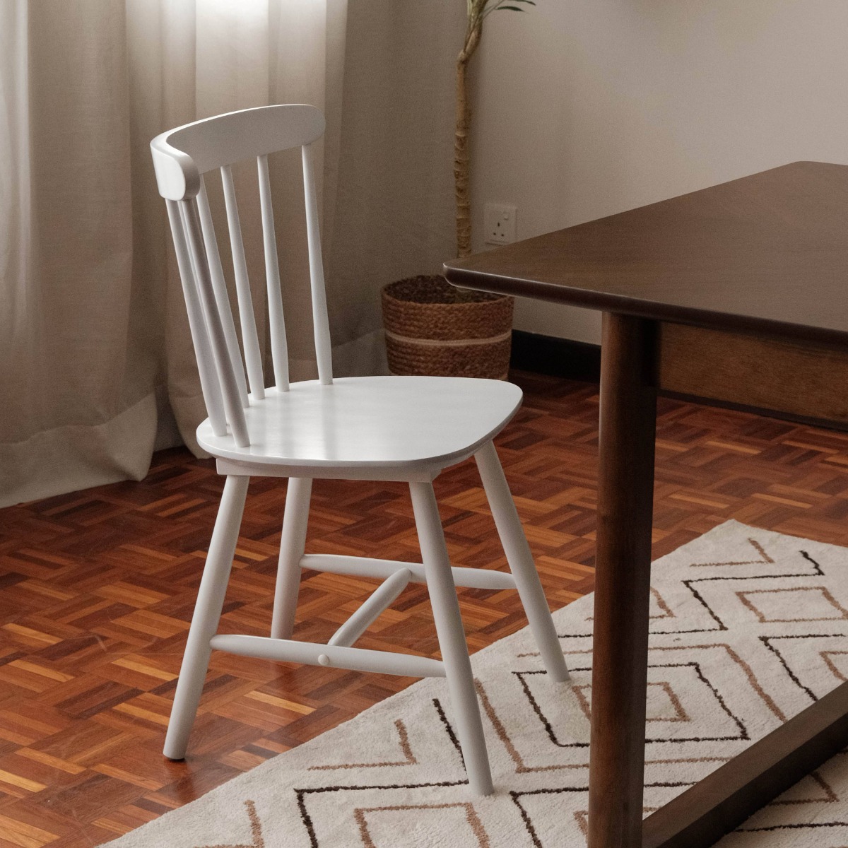 Brenna White Spindle Dining Chair