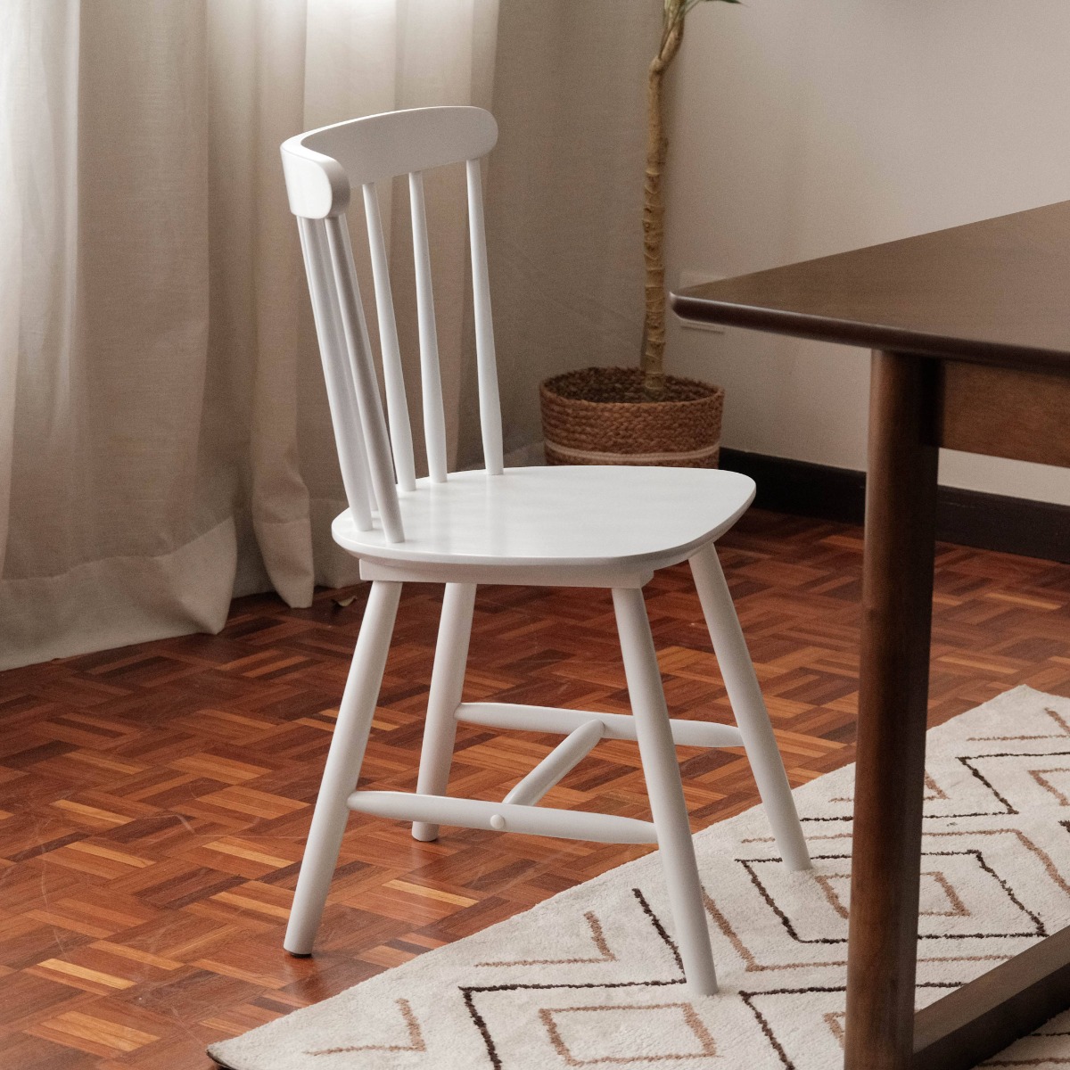 Brenna White Spindle Dining Chair
