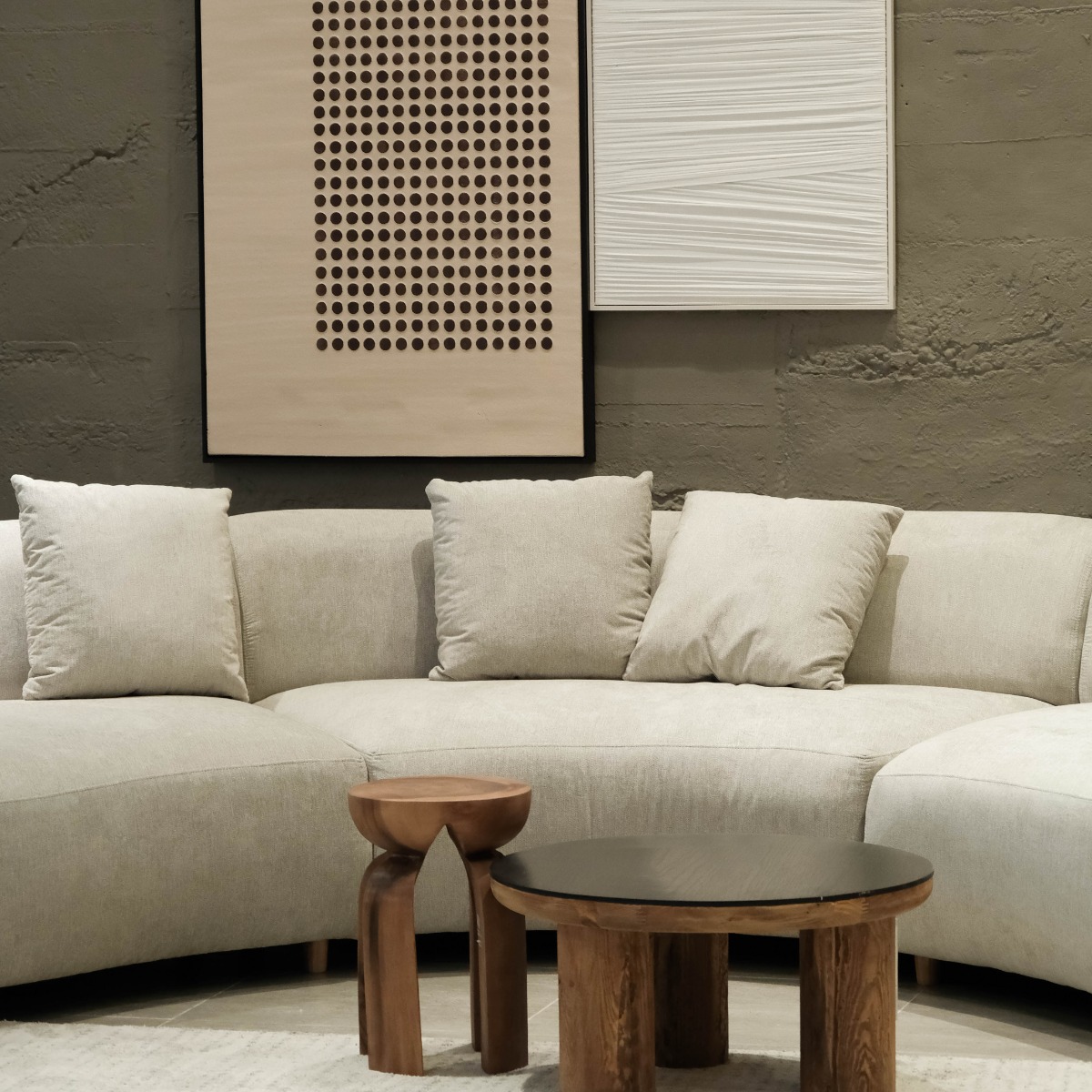 Cleona Sand Grey Curve Corner Sofa