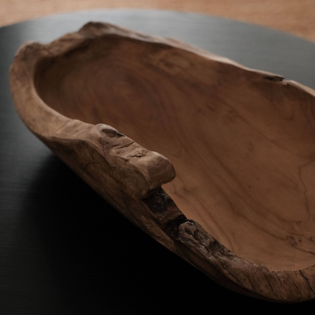 Oblong Natural Wood Bowl