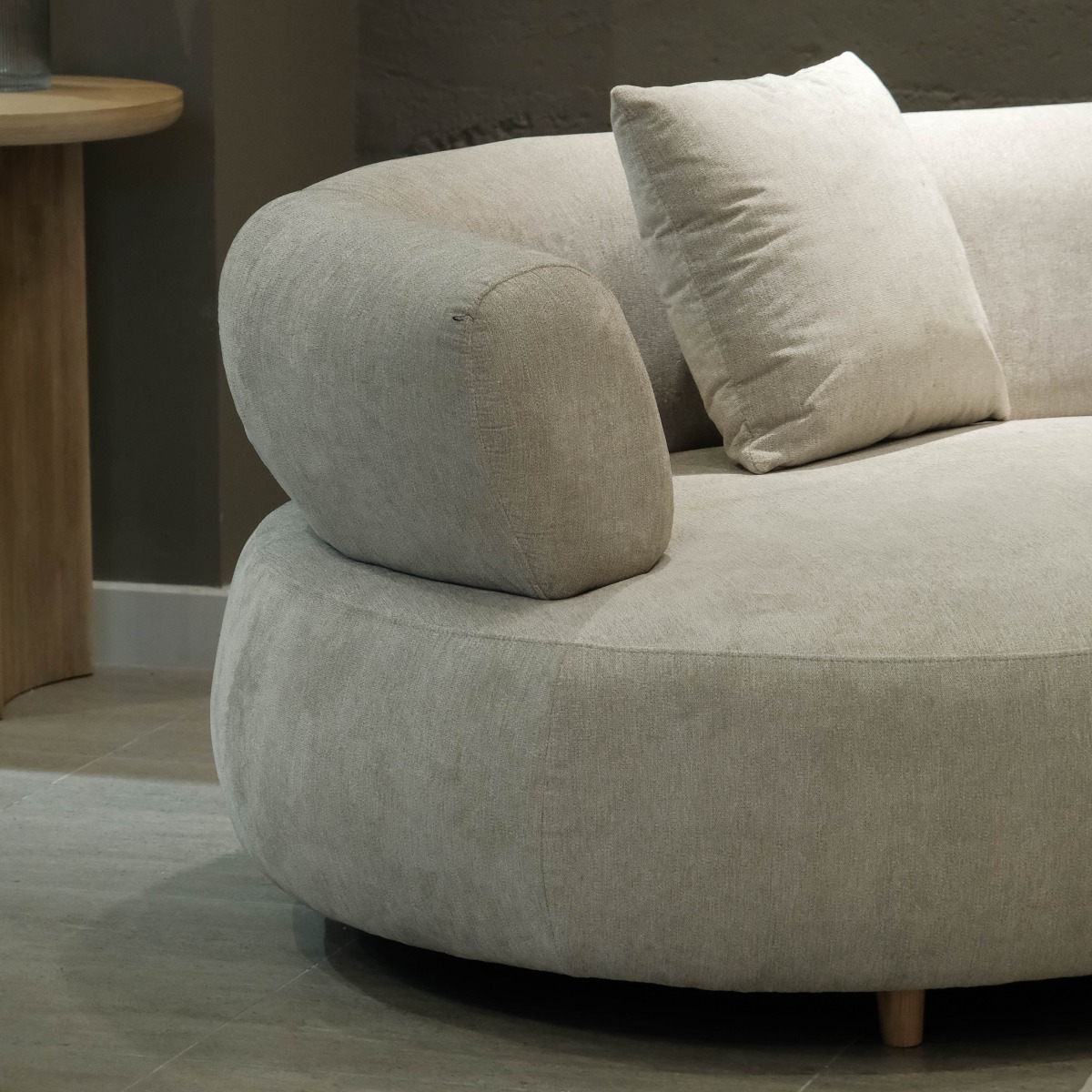 Cleona Sand Grey Curve Corner Sofa