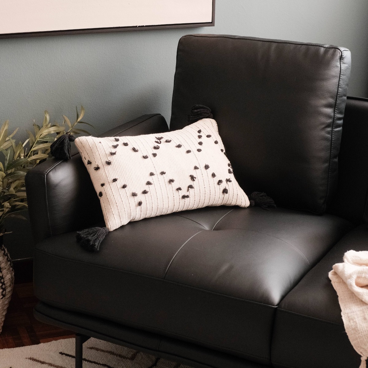 Karl Ebony Full Leather 2 Seater Sofa