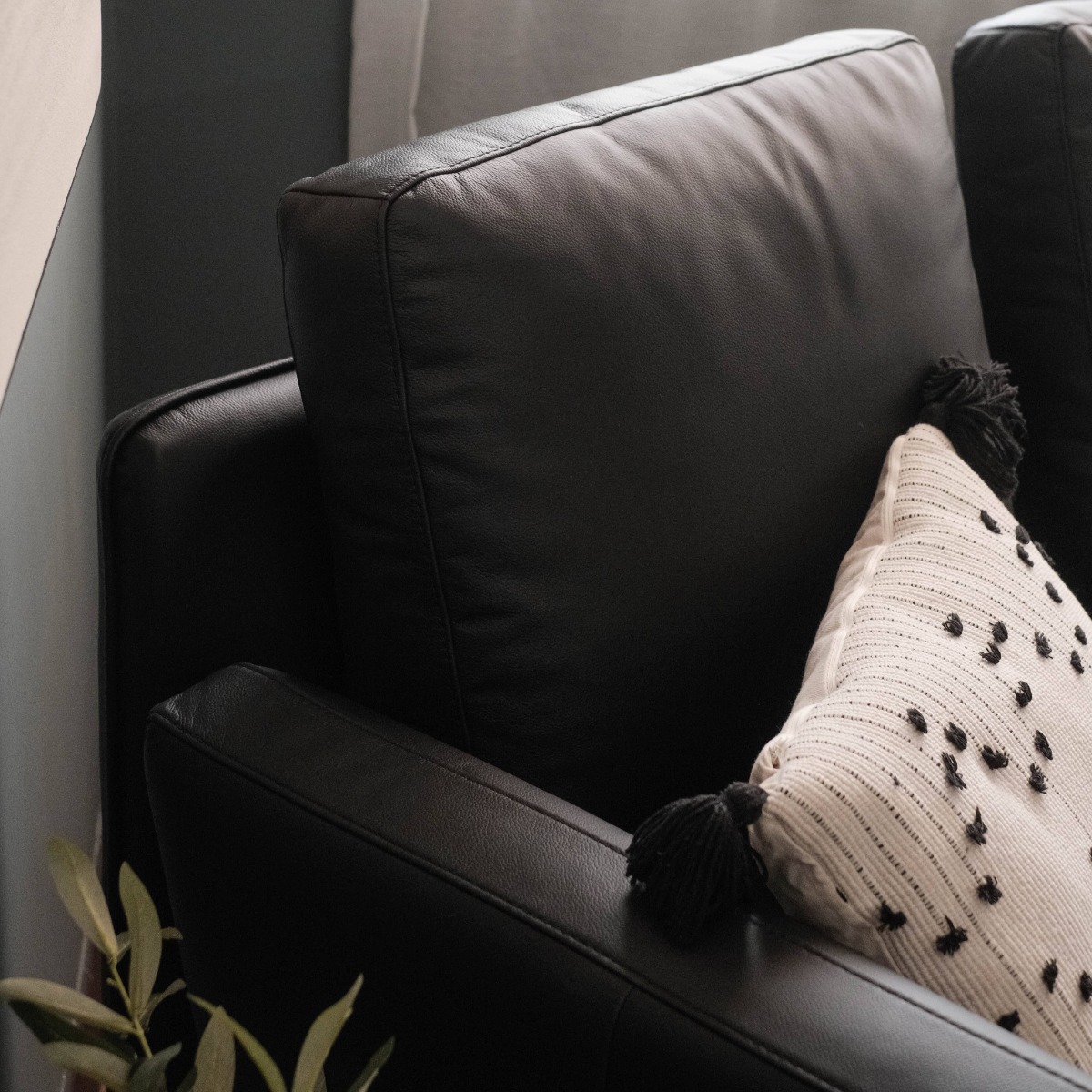 Karl Ebony Full Leather 2 Seater Sofa