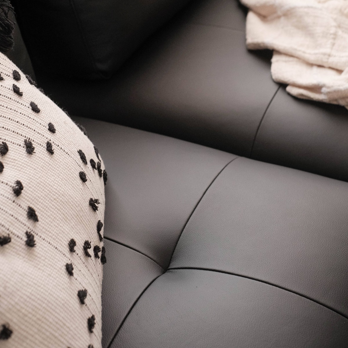Karl Ebony Full Leather 2 Seater Sofa