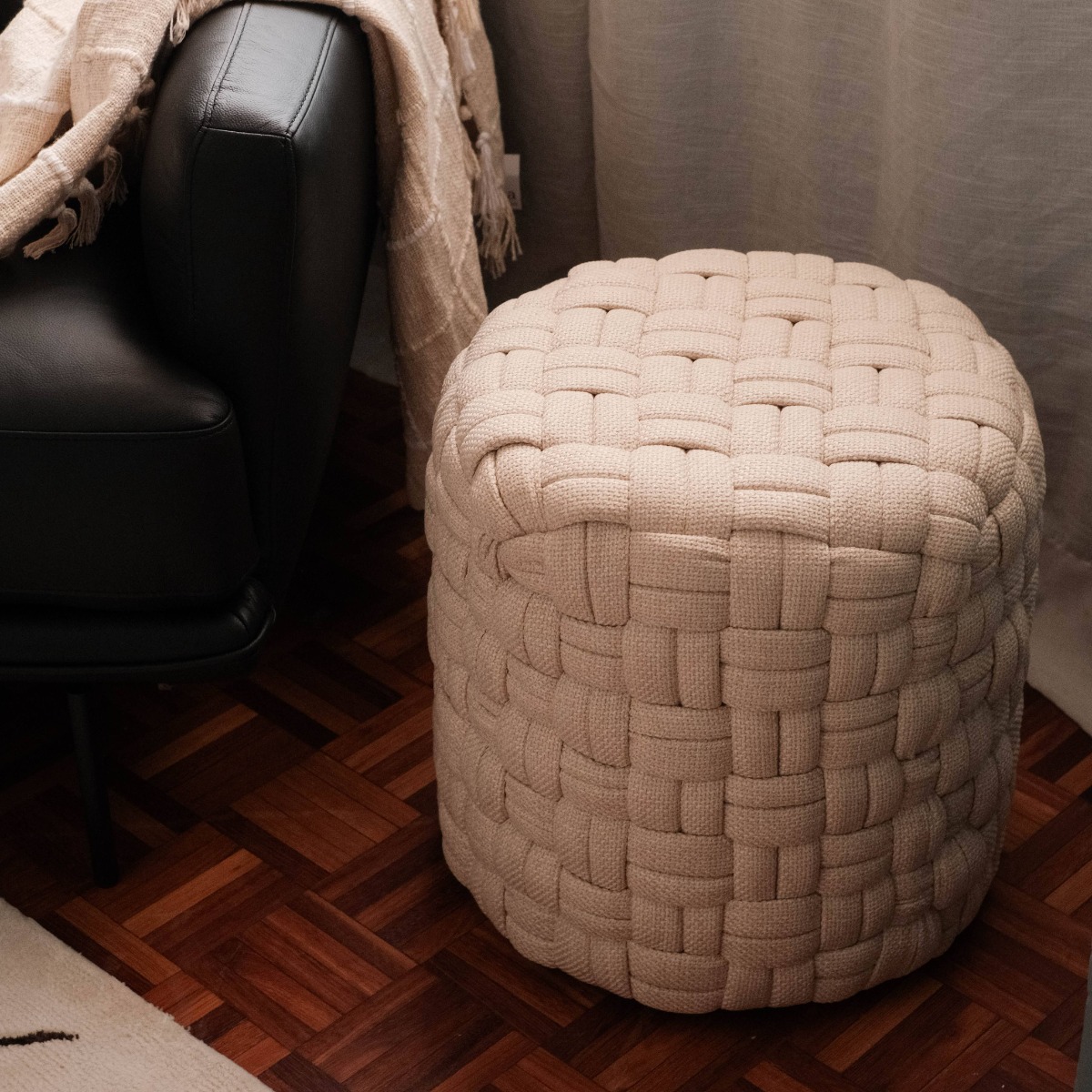 Reya Weave Light Beige Stool