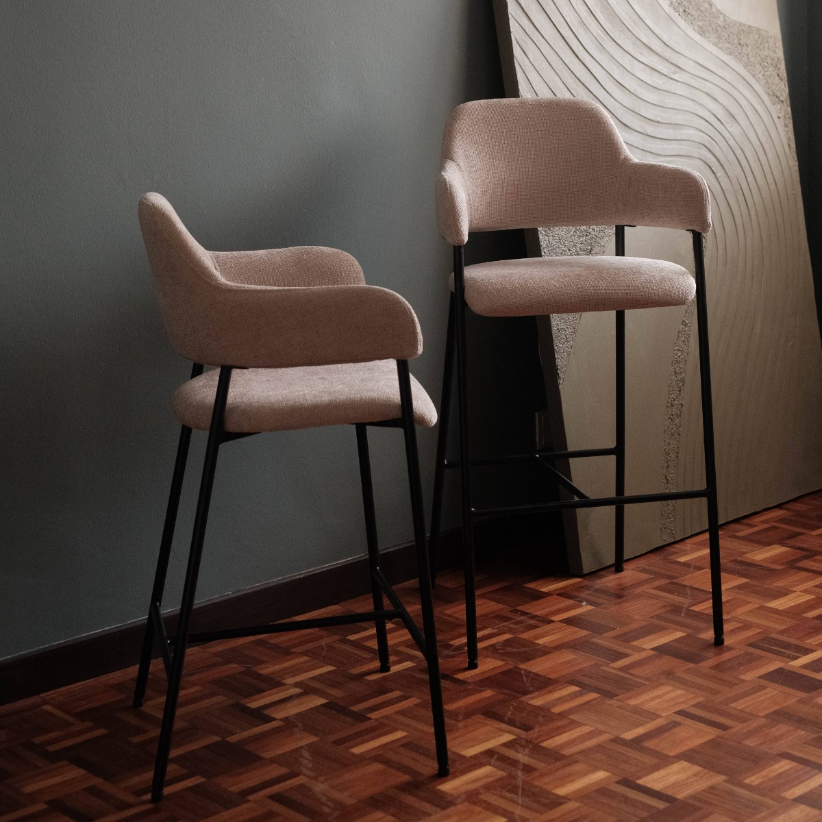 Damien Sand Beige Bar Stool