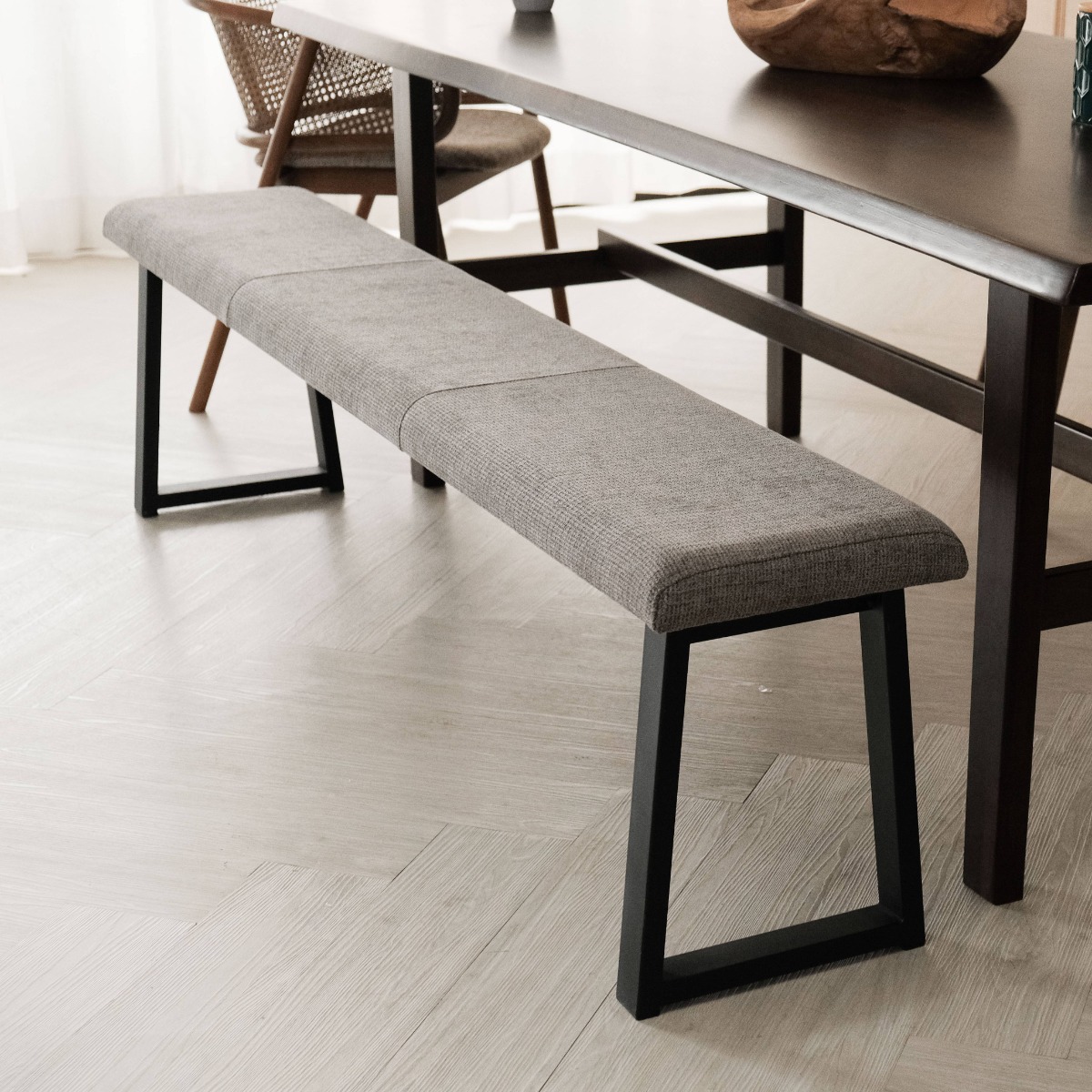 Troy Pebble Grey Bench 190cm