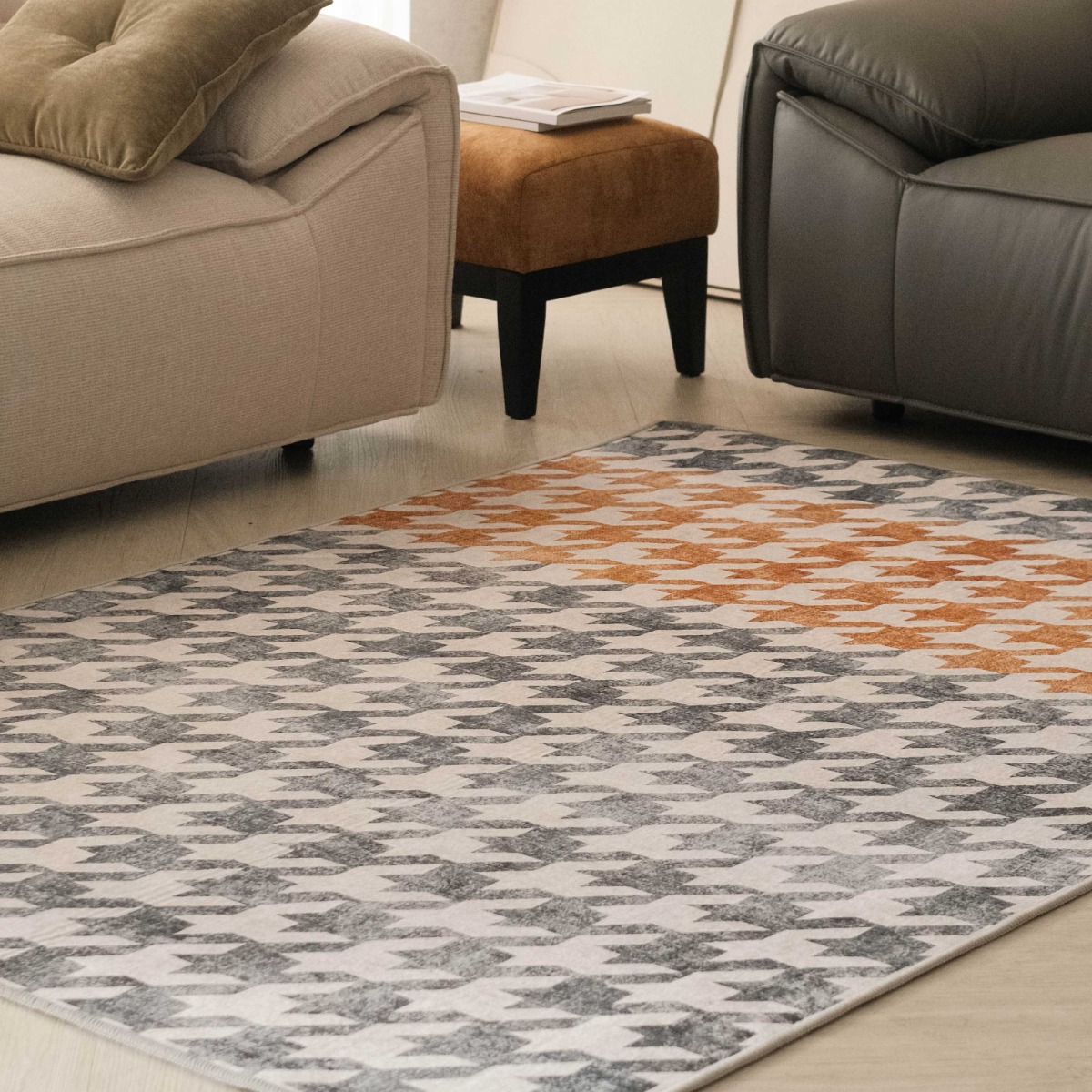 Greyson Houndstooth Chenille Rug 200x300cm
