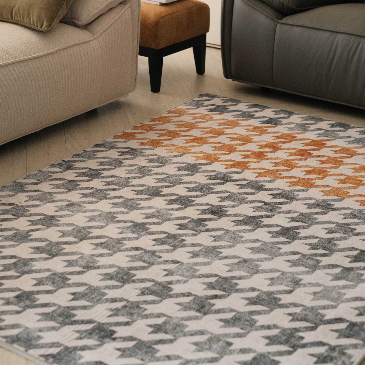 Greyson Houndstooth Chenille Rug 160x230cm