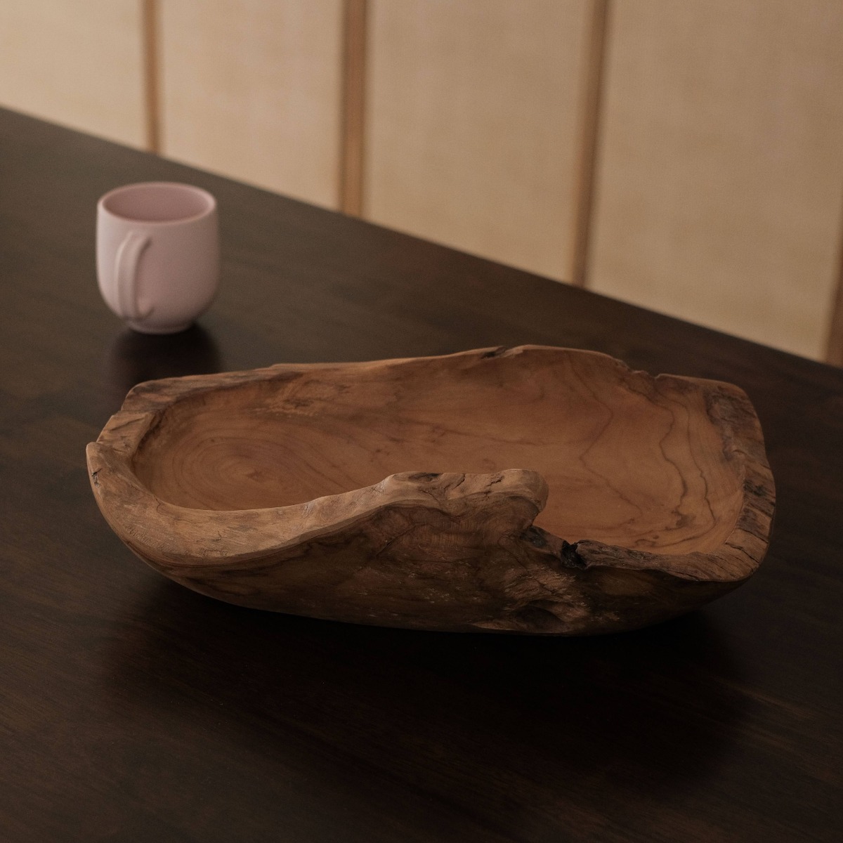 Oblong Natural Wood Bowl