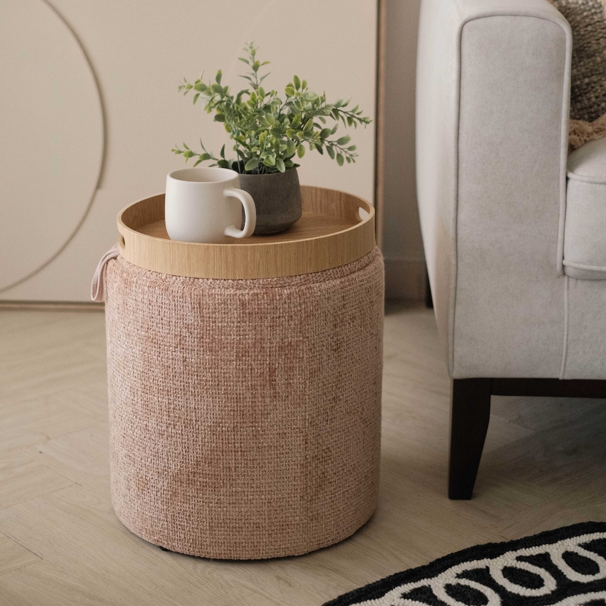 Chella Tea Rose Storage Stool (Set of 2)