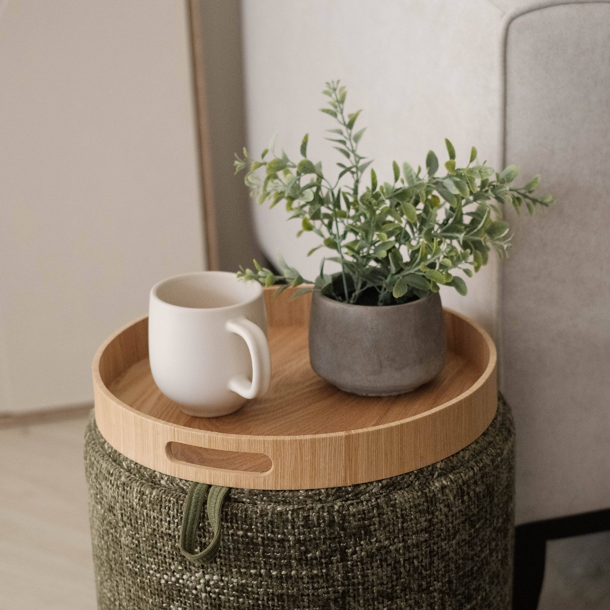 Chella Moss Green Storage Stool (Set of 2)