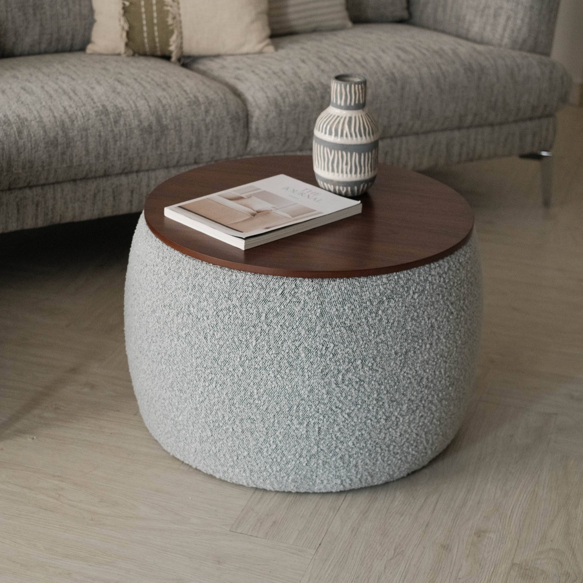 Rony Cloud Grey Storage Pouf / Coffee Table