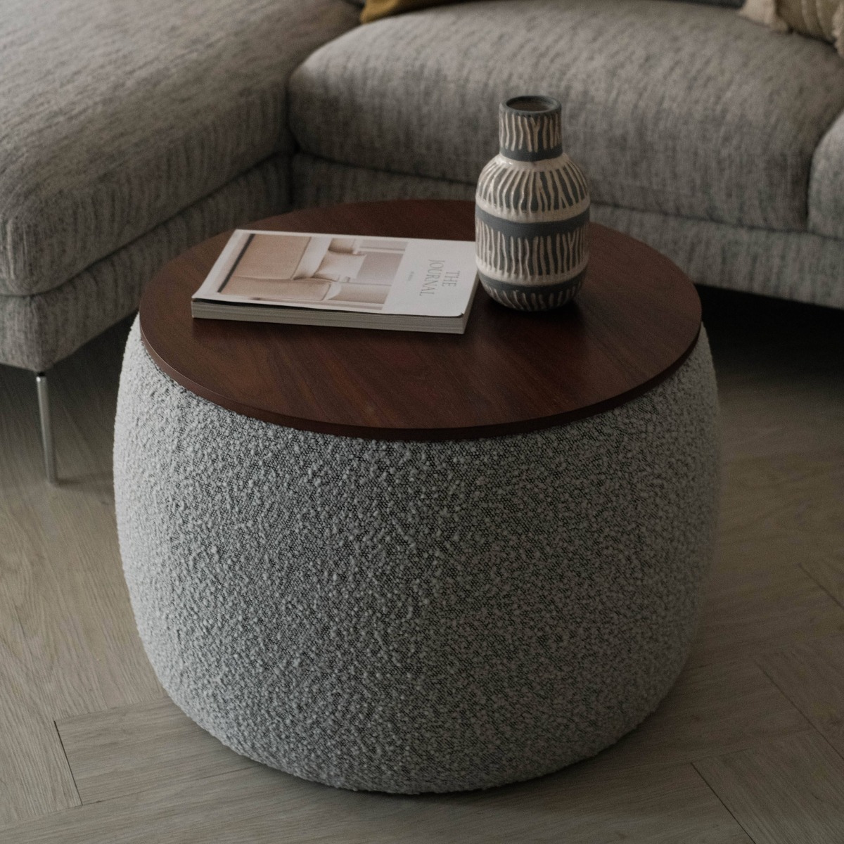 Rony Cloud Grey Storage Pouf / Coffee Table