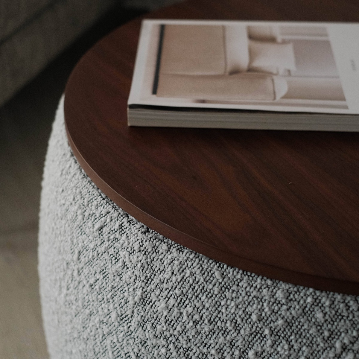 Rony Cloud Grey Storage Pouf / Coffee Table