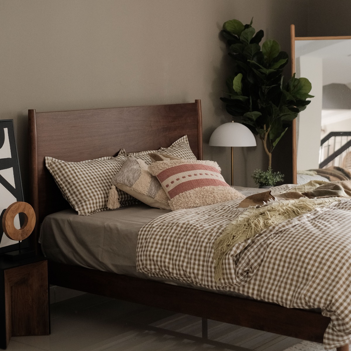 Emil Walnut Mid Century King Bed