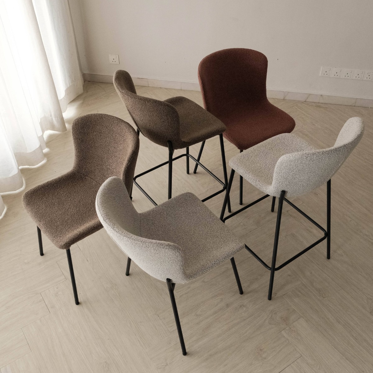 Zoya Cloud Grey Counter Stool