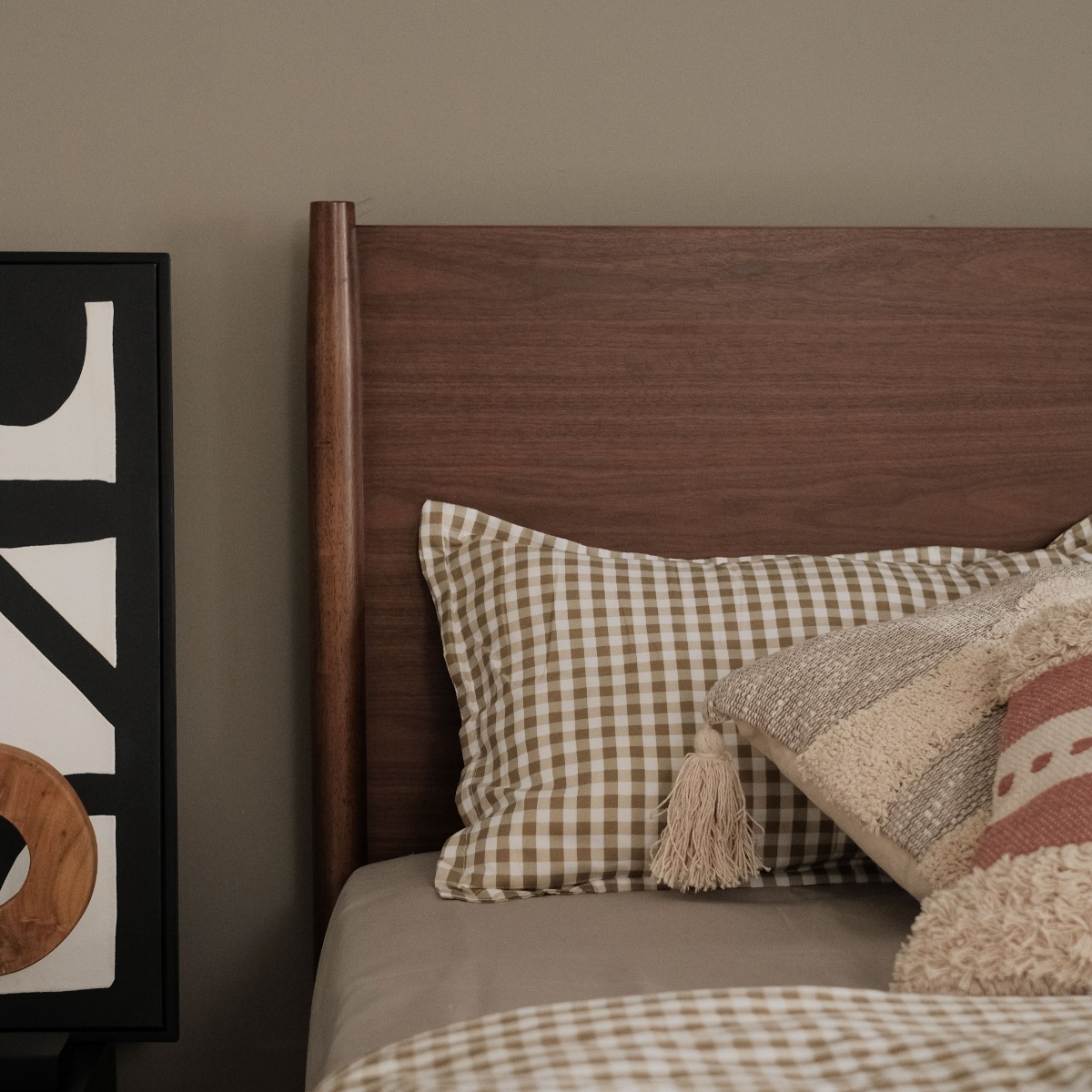Emil Walnut Mid Century King Bed
