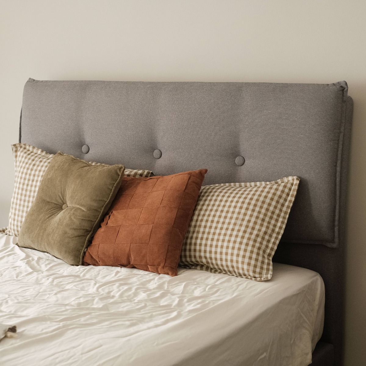 Nora Pebble Grey King Headboard