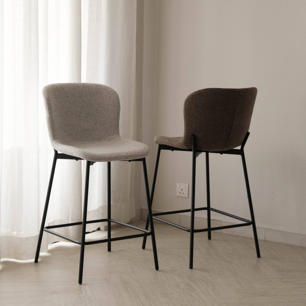 Zoya Cloud Grey Counter Stool