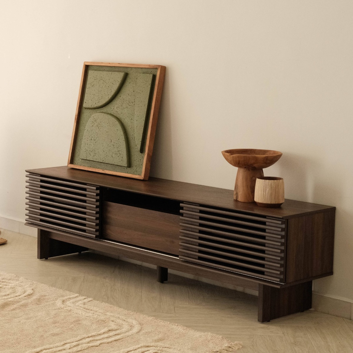 Linear Dark Brown TV Cabinet