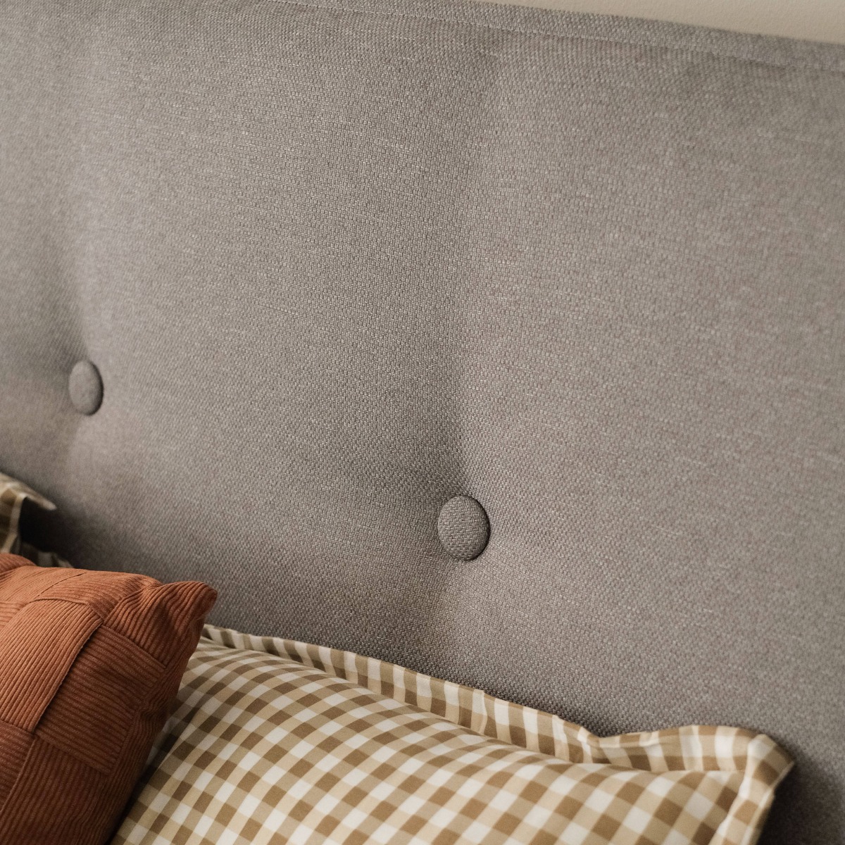 Nora Pebble Grey King Headboard