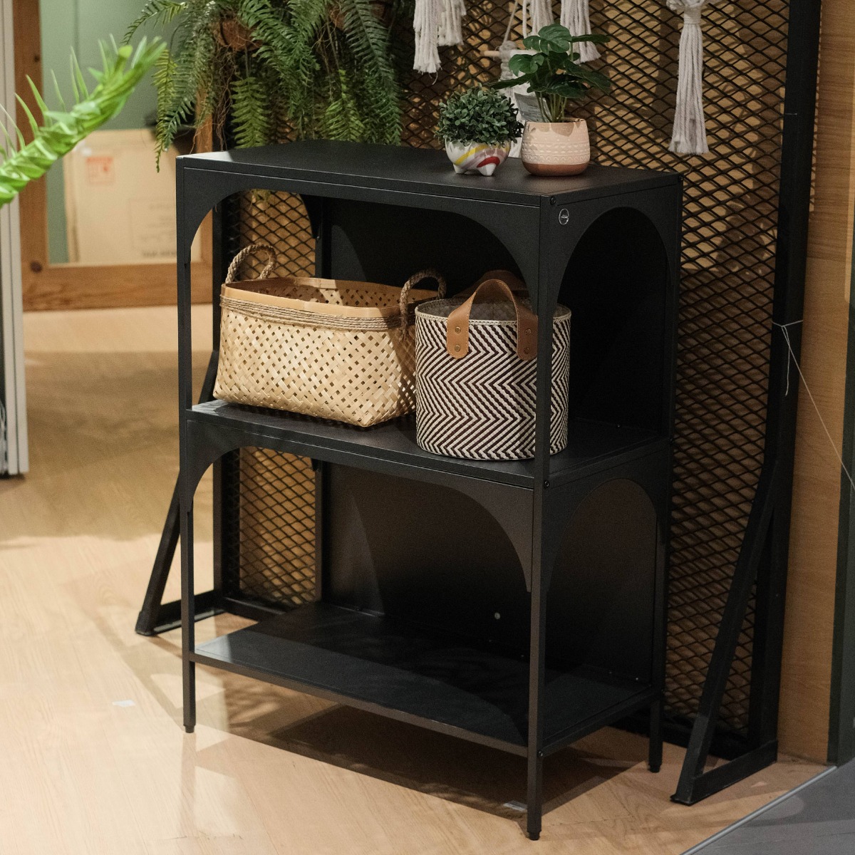 Morocco Matt Black Low Shelf