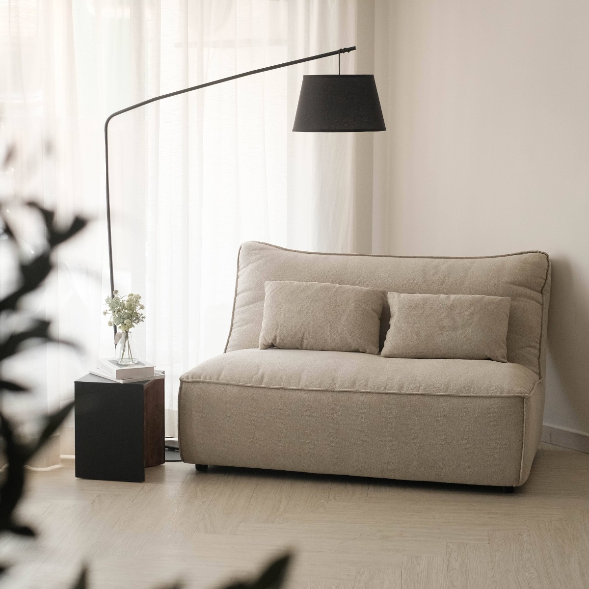 Daphne Stone Grey Modular Armless Sofa
