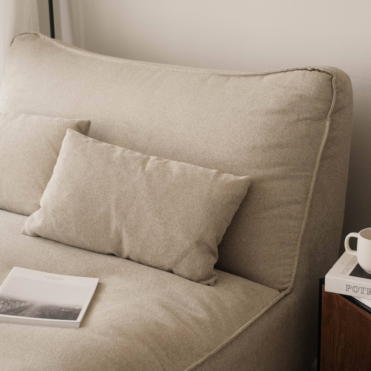 Daphne Stone Grey Modular Armless Chaise