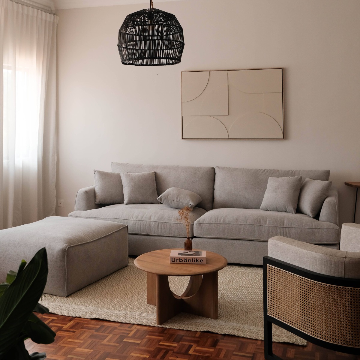 Thiago Light Grey 4 Seater Sofa