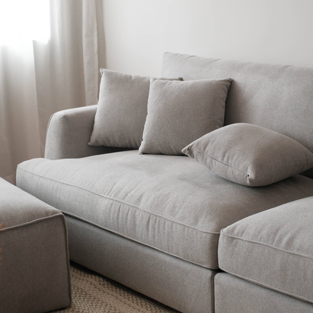 Thiago Light Grey 4 Seater Sofa