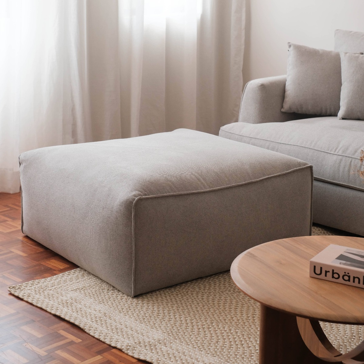 Thiago Light Grey Ottoman