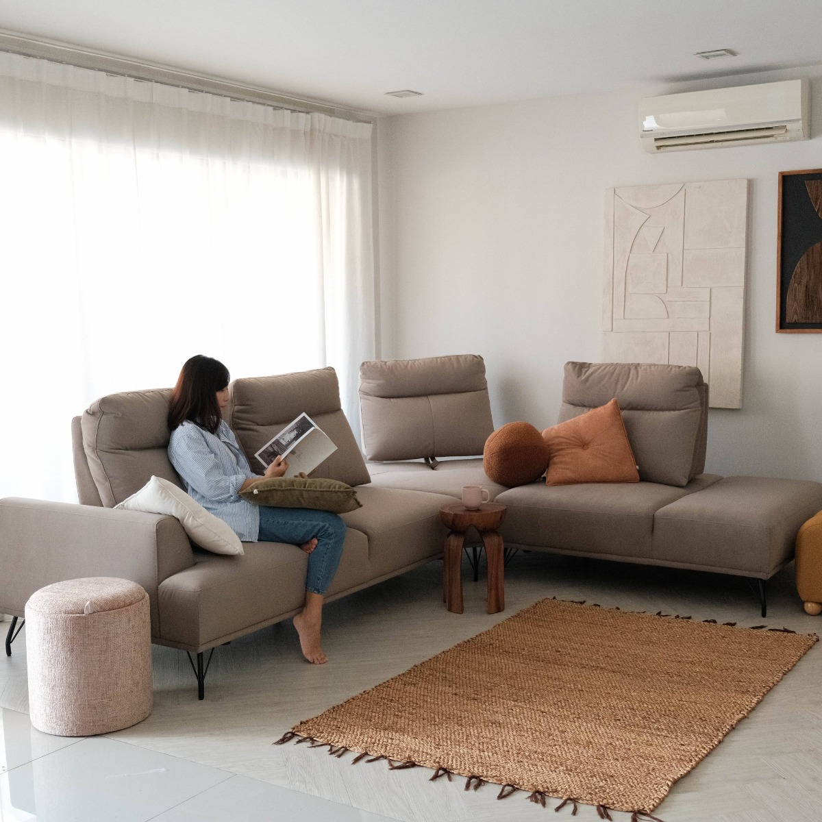 Maila Left Corner Sofa With Adjustable Back