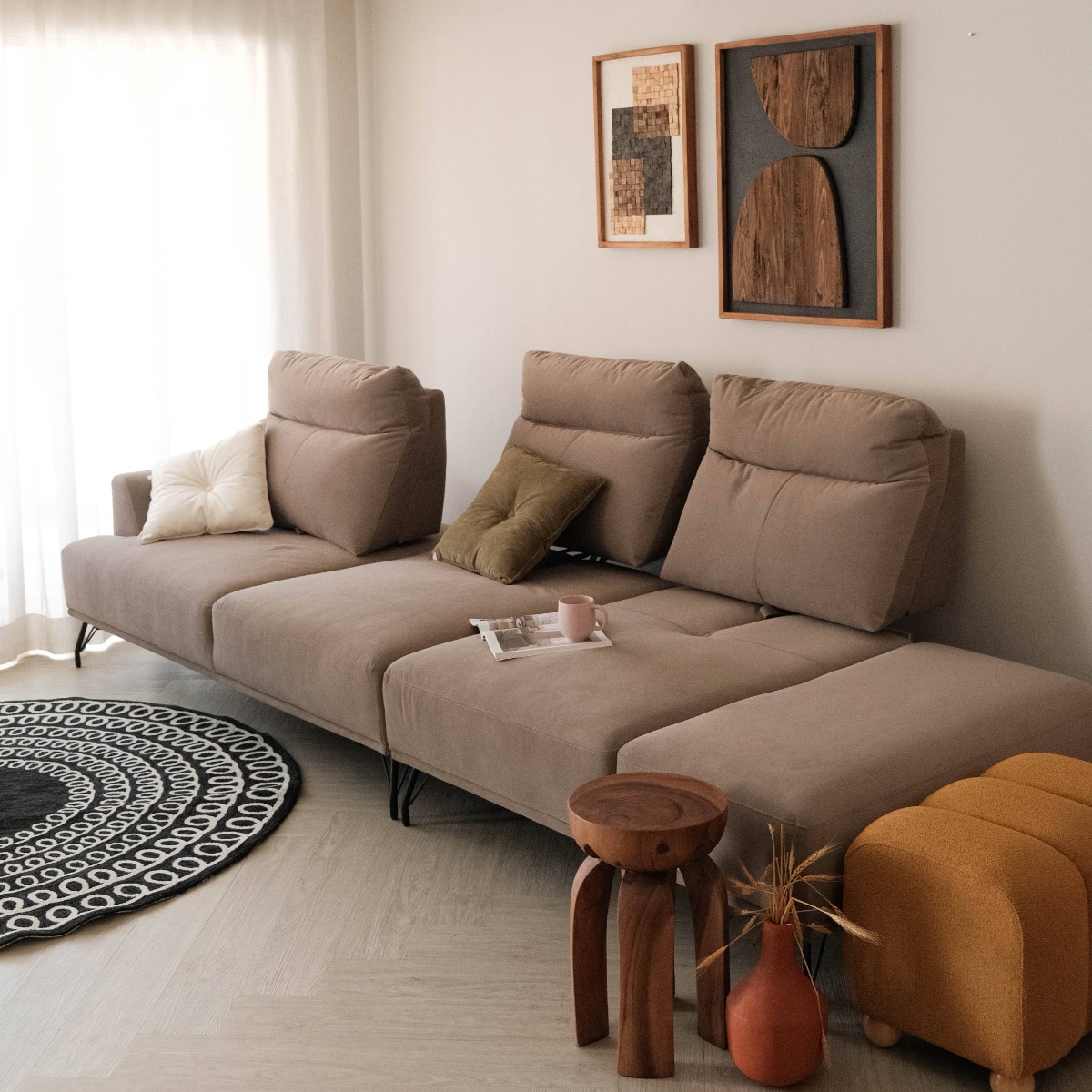 Maila 4 Seater Left Chaise Sofa With Adjustable Back