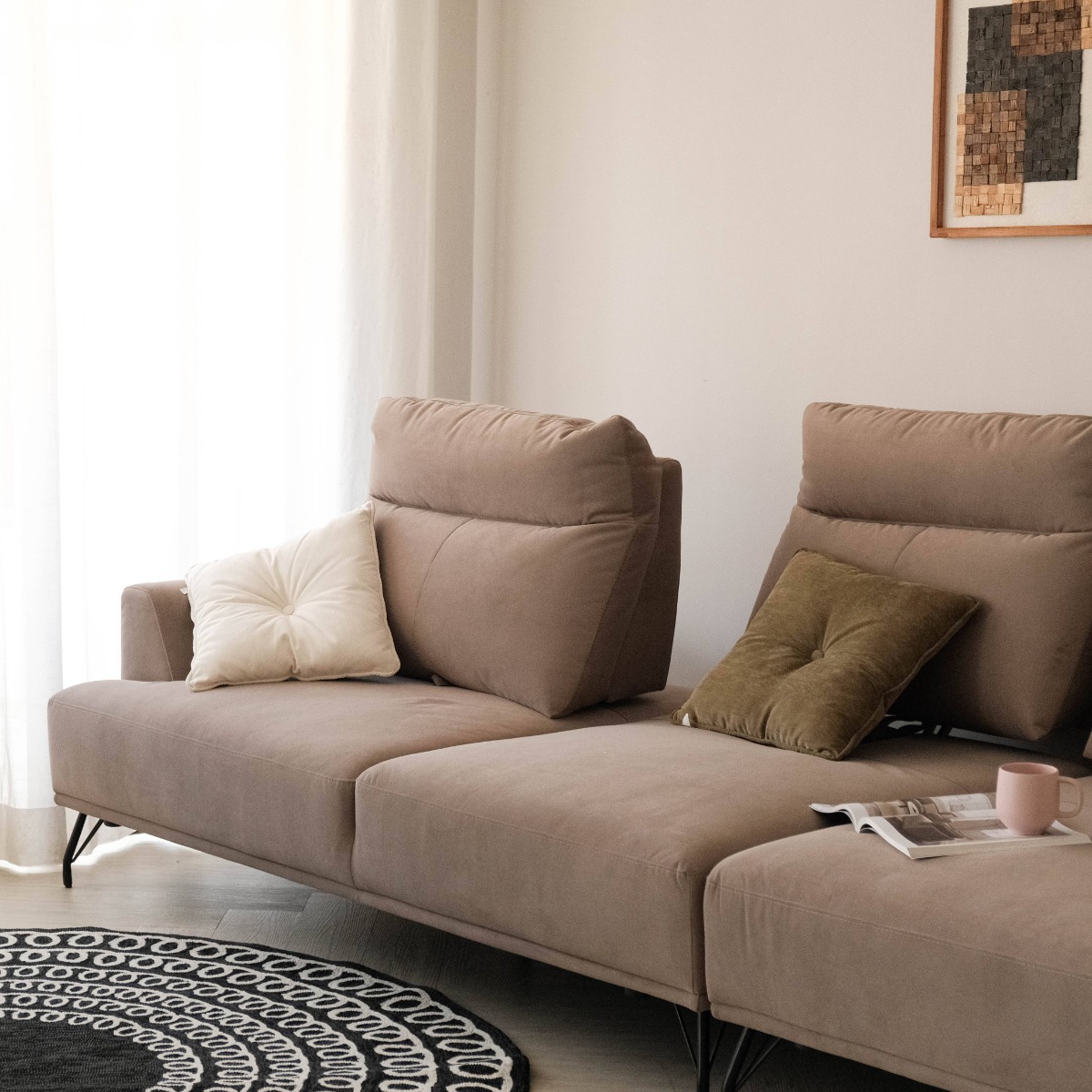 Maila 4 Seater Left Chaise Sofa With Adjustable Back