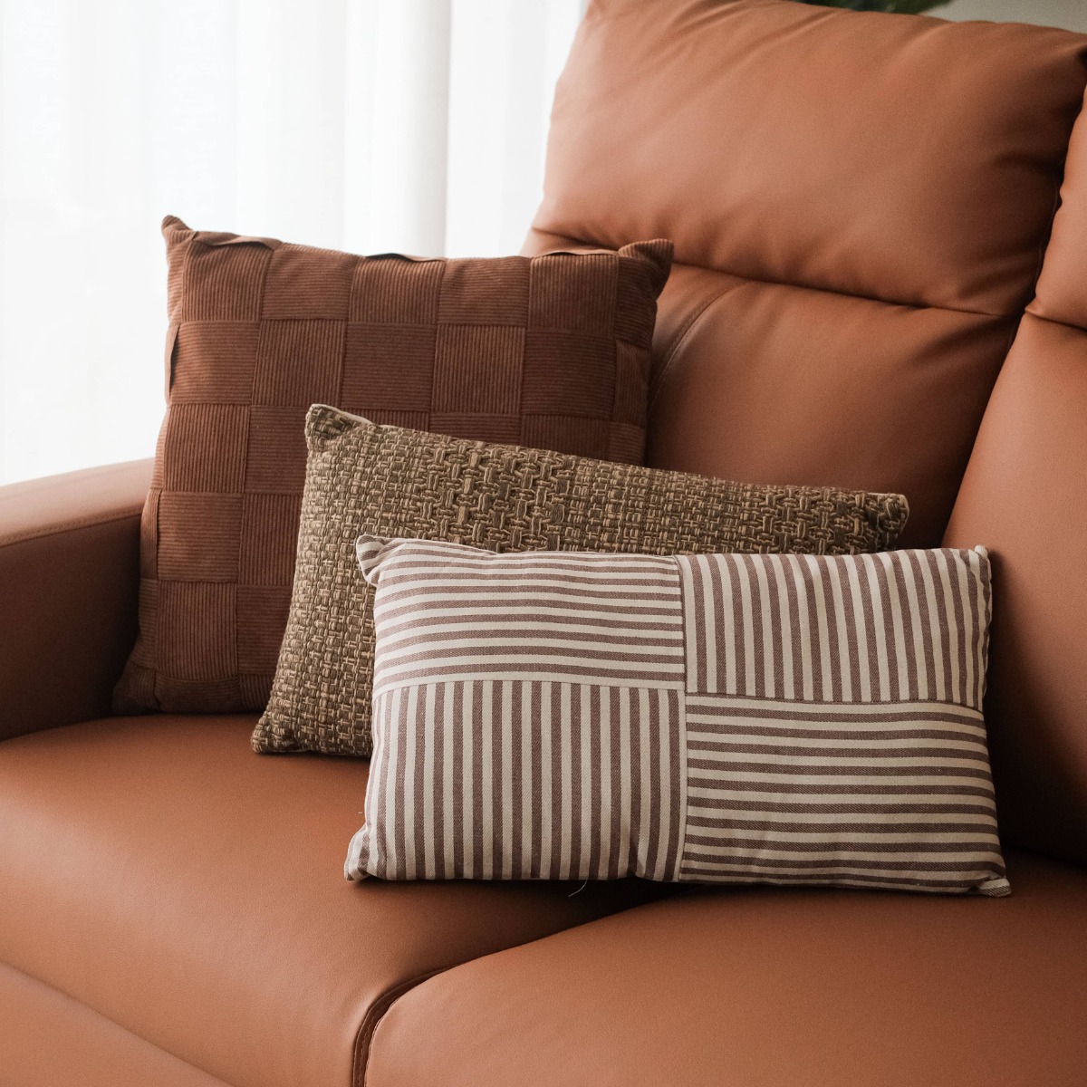 Joni Stripes Cushion 30x50cm Brown