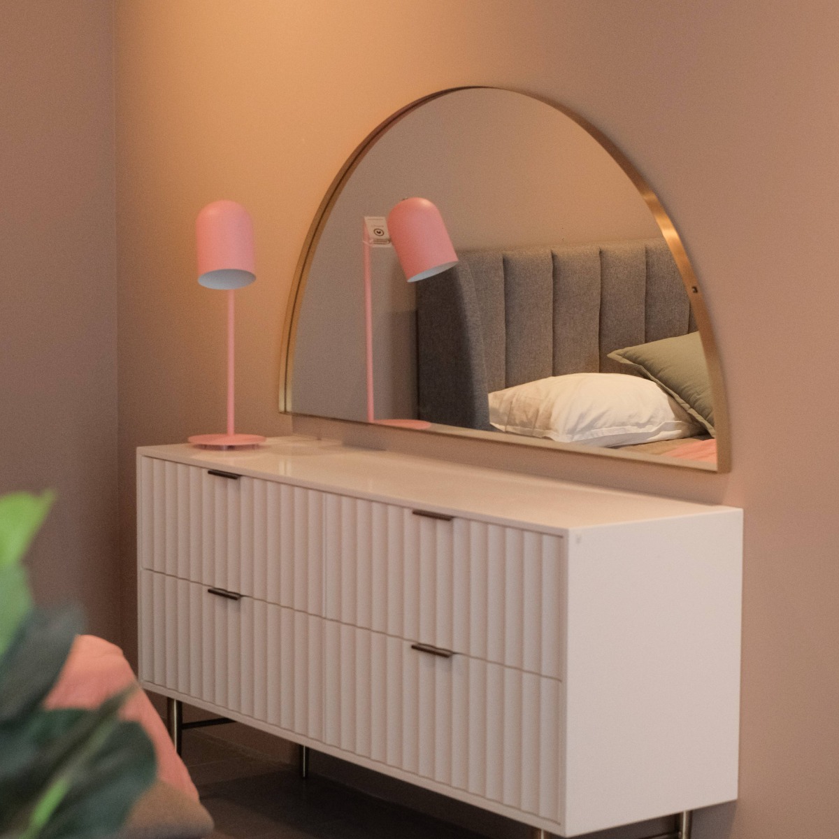 Oyna Brass Half Moon Mirror