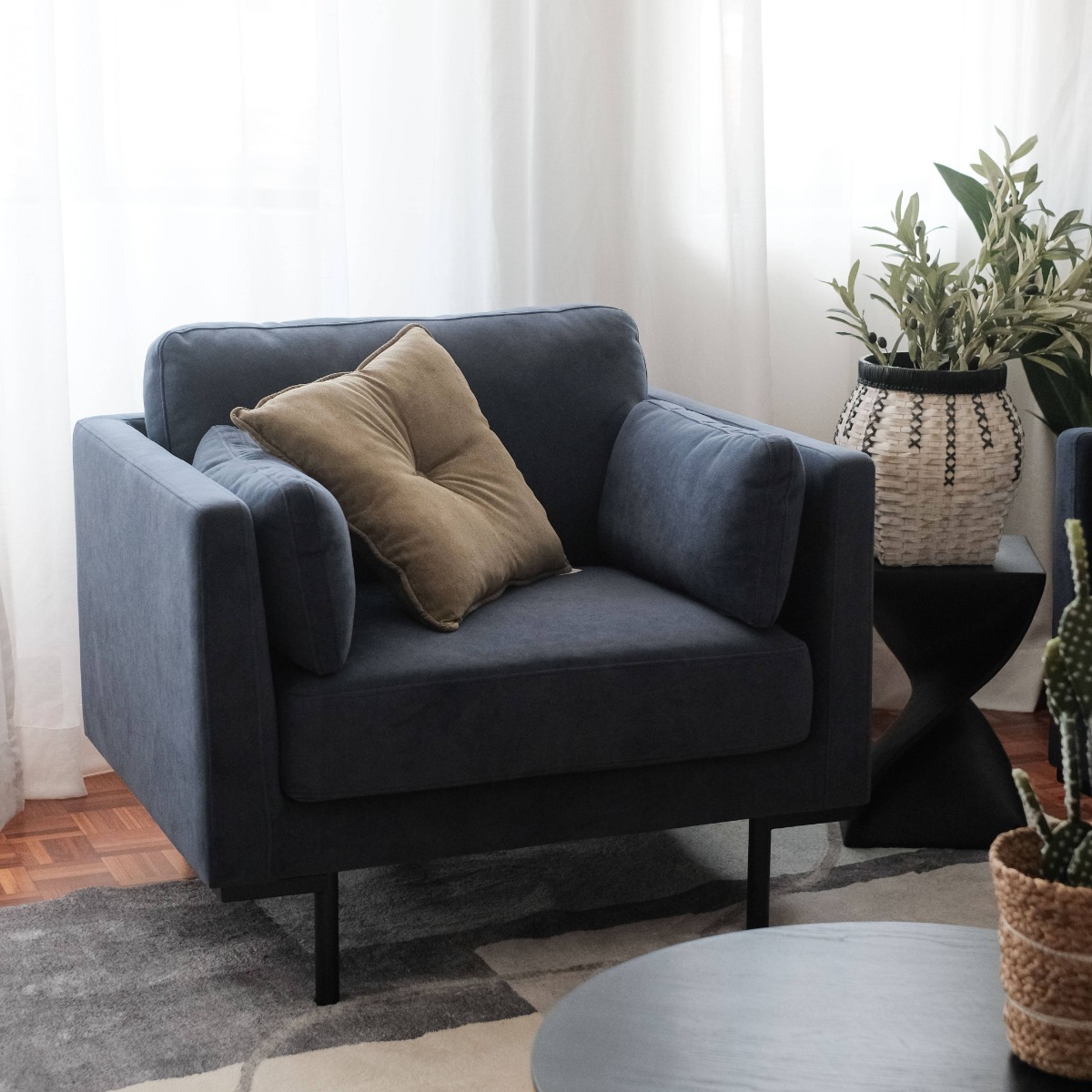 Loft Midnight Blue 1 Seater Sofa