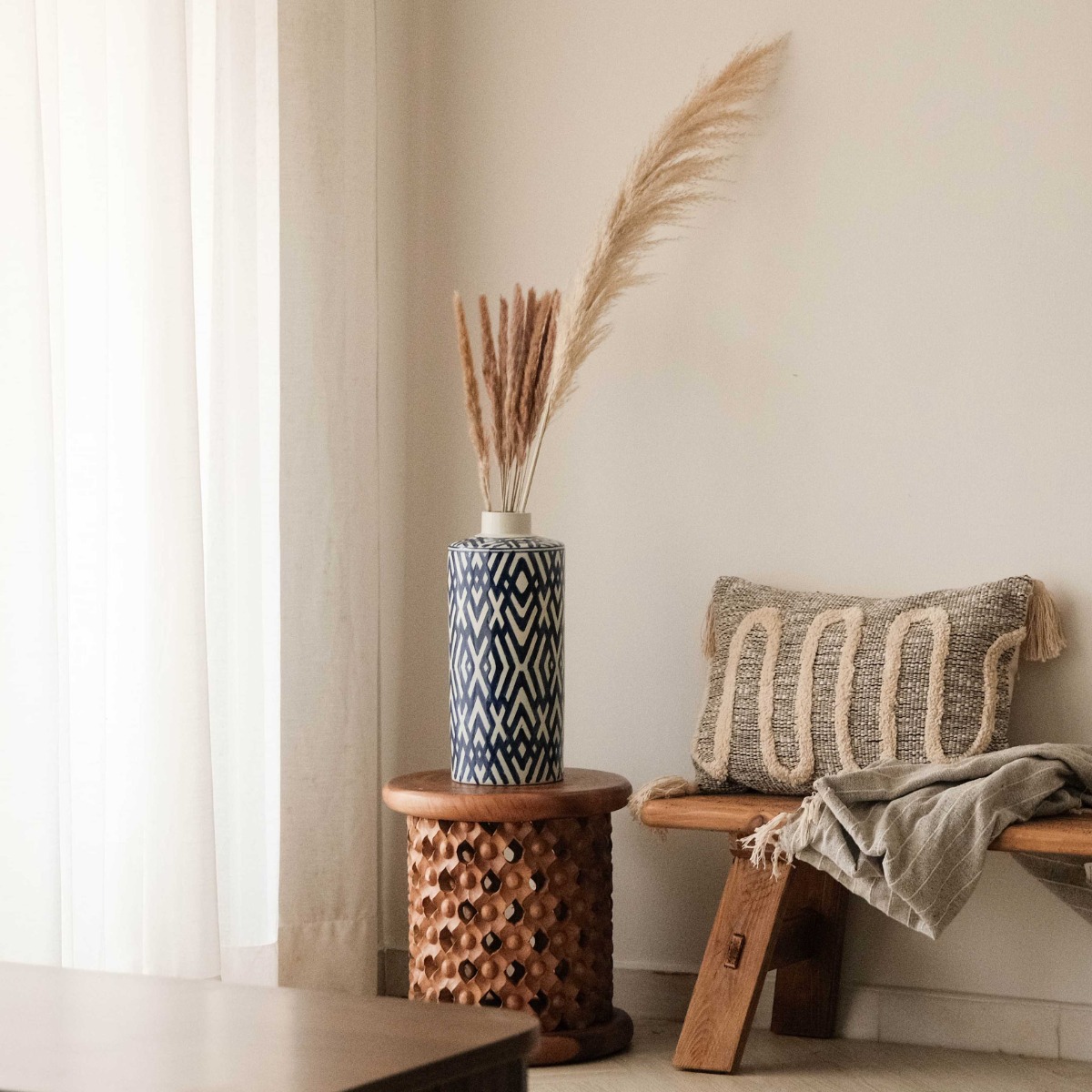 Preserved Natural Pampas 120cm