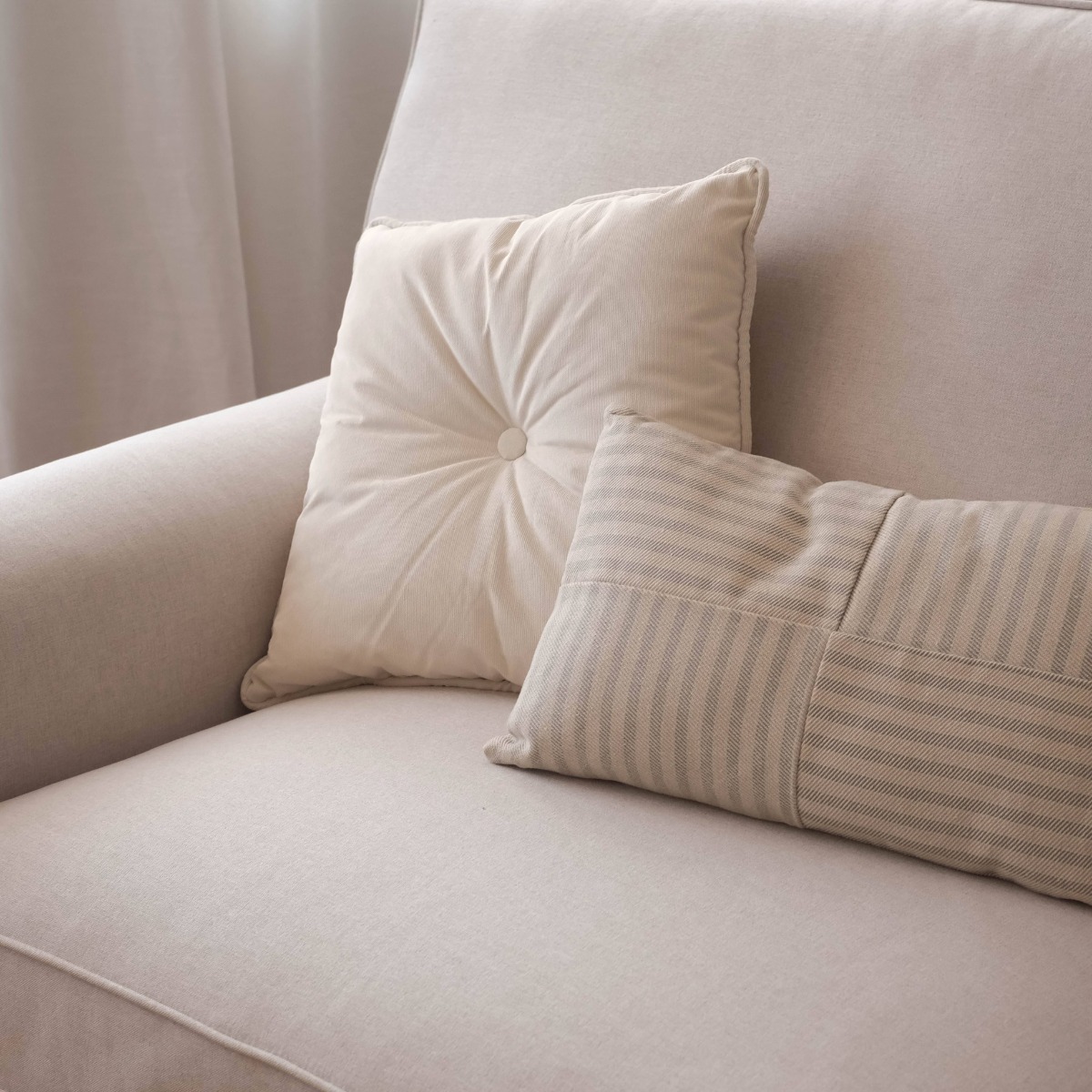 Beth Seat Cushion 45x45cm Cream